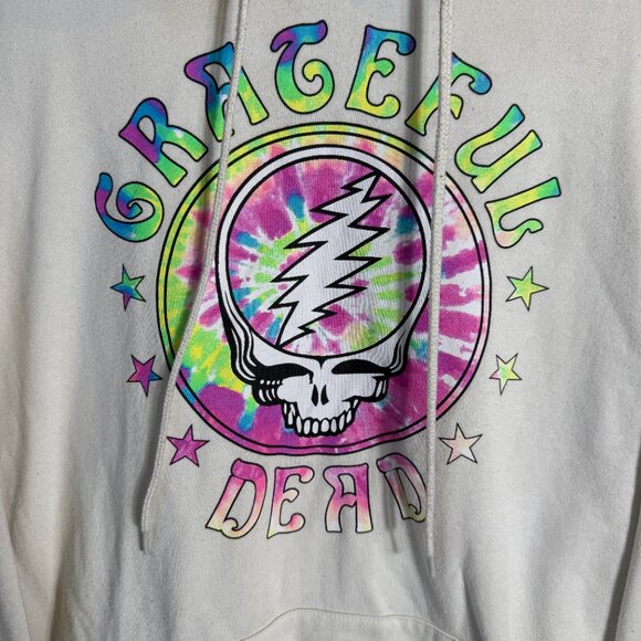Grateful Dead Hooded Sweatshirt Pullover Hoodie Women's Medium Ivory Dead Head - Picture 7 of 12